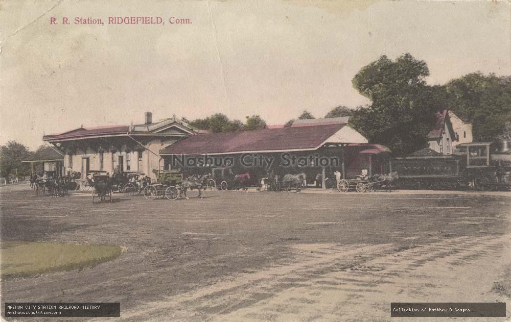 Postcard: Railroad Station, Ridgefield, Connecticut